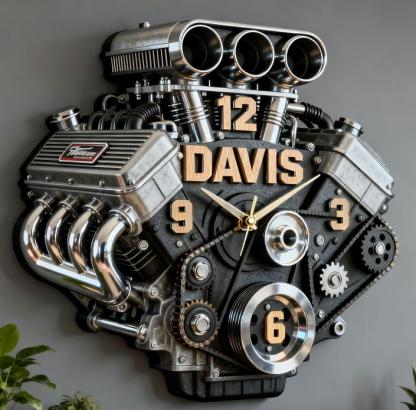 Personalized Car Engine Sculpture Clock