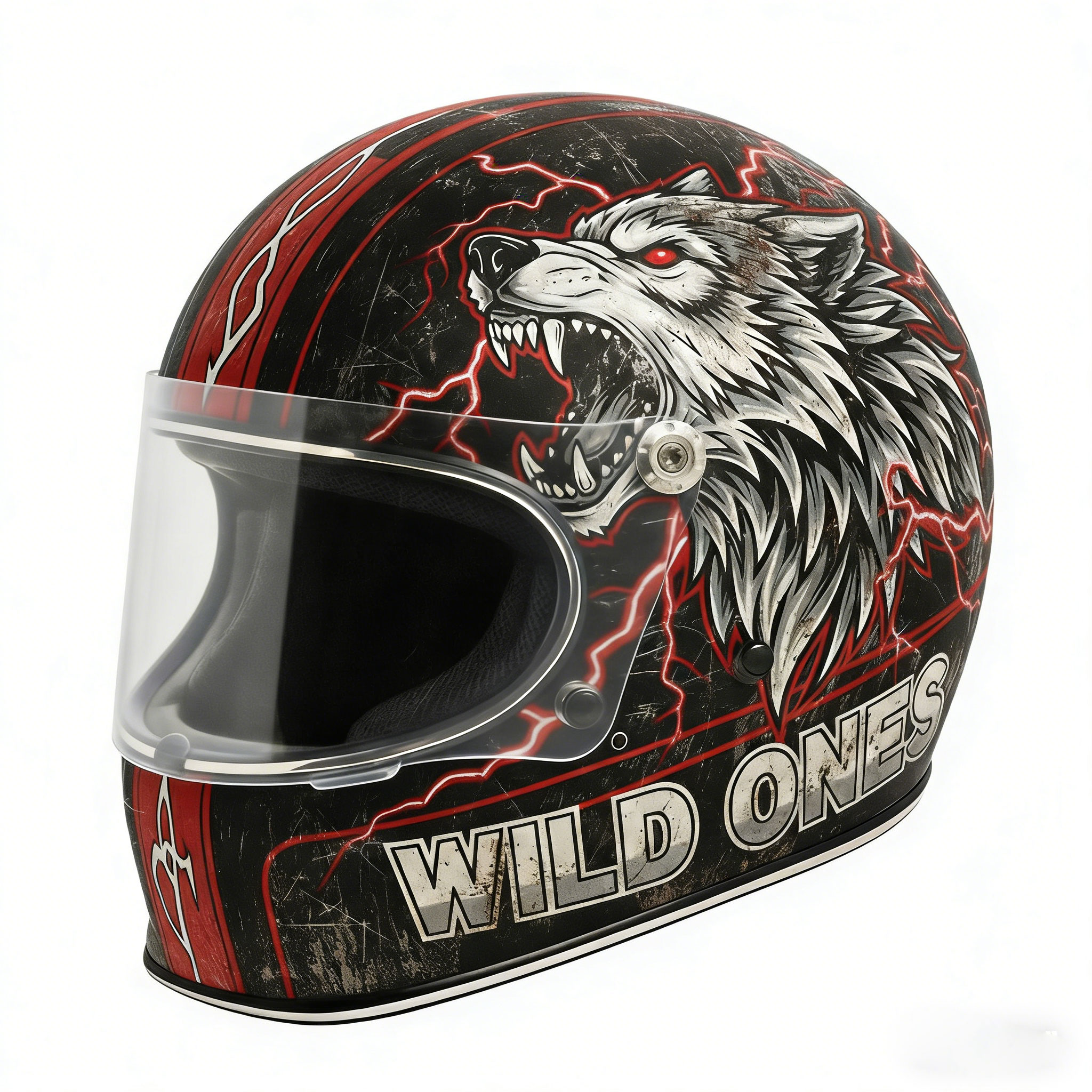 Retro Flashback: Traditional Tattoo Art Biker Helmet