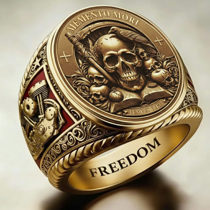 Steampunk Mechanical Gear Industrial Motorcycle Style Signet Ring