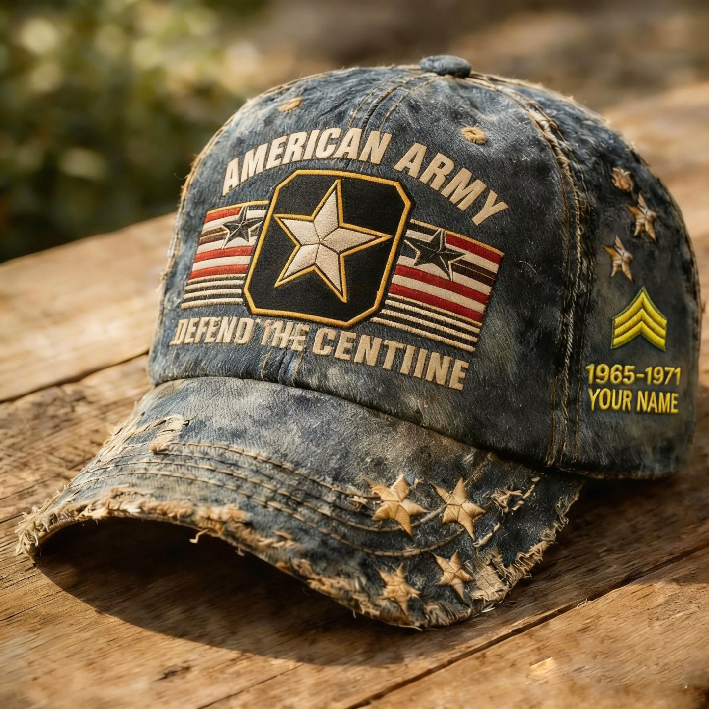 Personalized Veteran Name & Service Years Cap