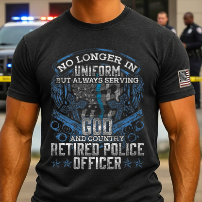 Retired Police Officer Vintage Flag Thin Blue Line Police