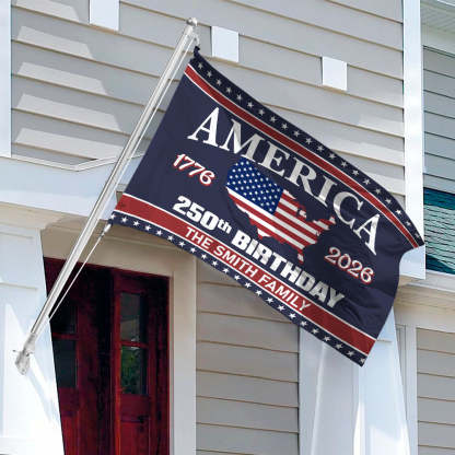 America 250 Birthday 1776-2026 Double-Sided Flag 