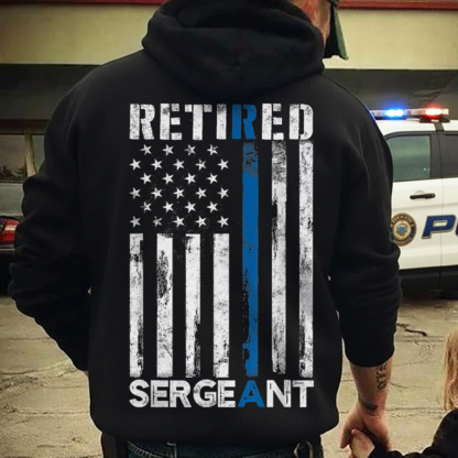 Retired Sergeant Policegift Thin Blue LineAmerican Fl