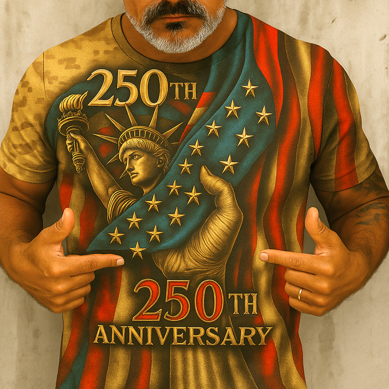 US 250th Birthday Printed Casual T-shirt