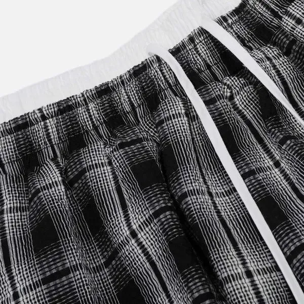 Aelfric Eden Baggy Plaid  Barrel Double Waist Sweatpants Unisex Drawstring Elastic Waist Joggers  Y2K Streetwear Loose Fit Vintage Joggers