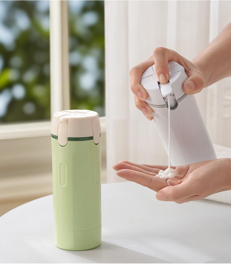 4-in-1 Portable Cosmetic Shampoo Dispenser Storage Bottle Plastic Travel Friendly Compact Design for Easy Carrying