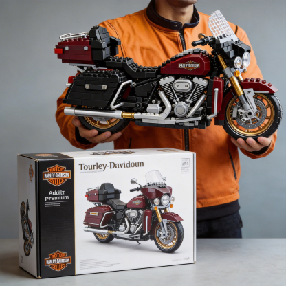 Adult Harley-Davidson motorcycle building blocks