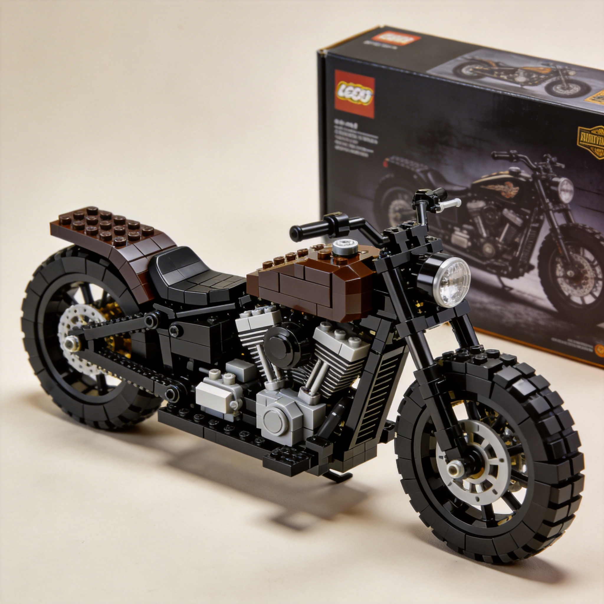 Adult Harley-Davidson motorcycle building blocks