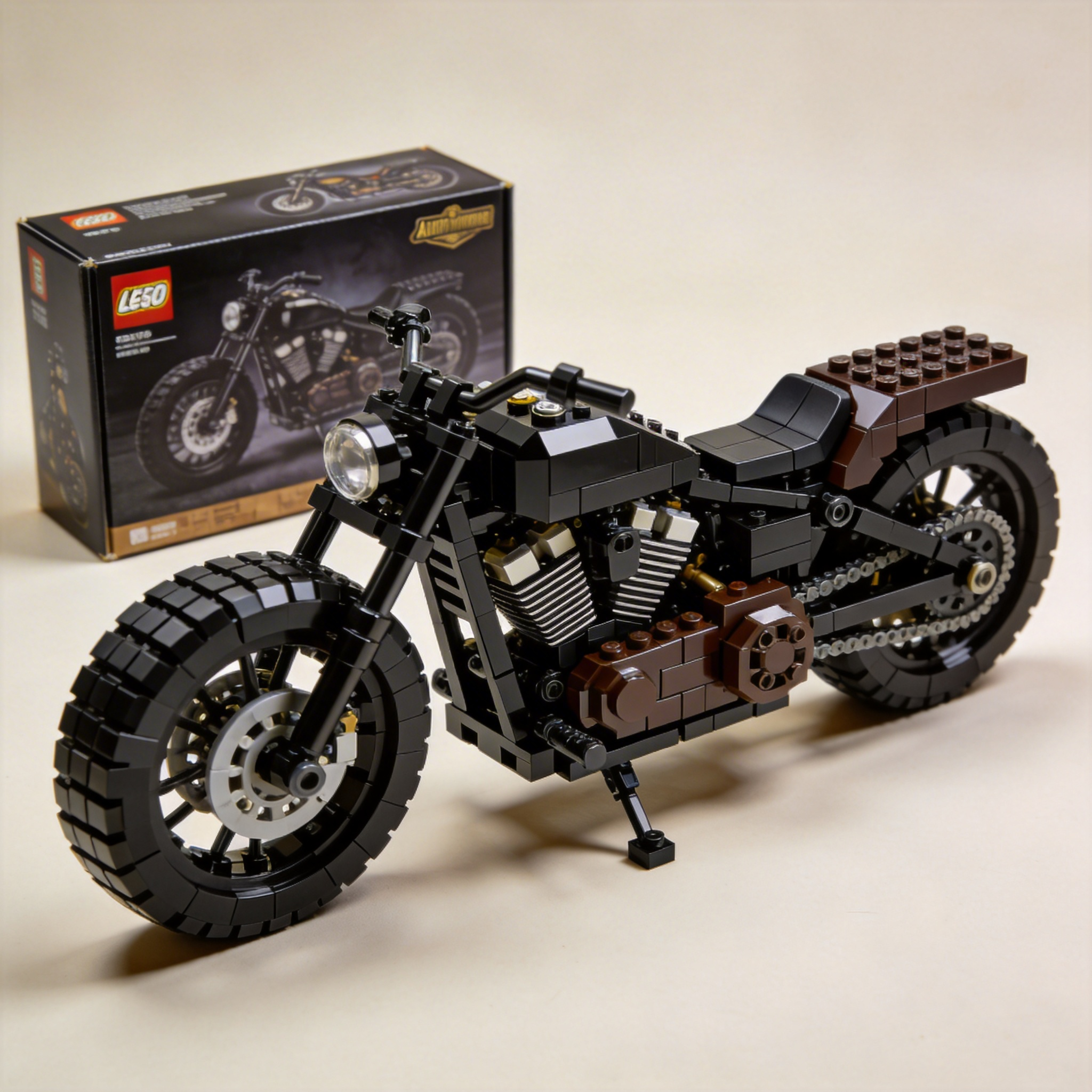 Adult Harley-Davidson motorcycle building blocks