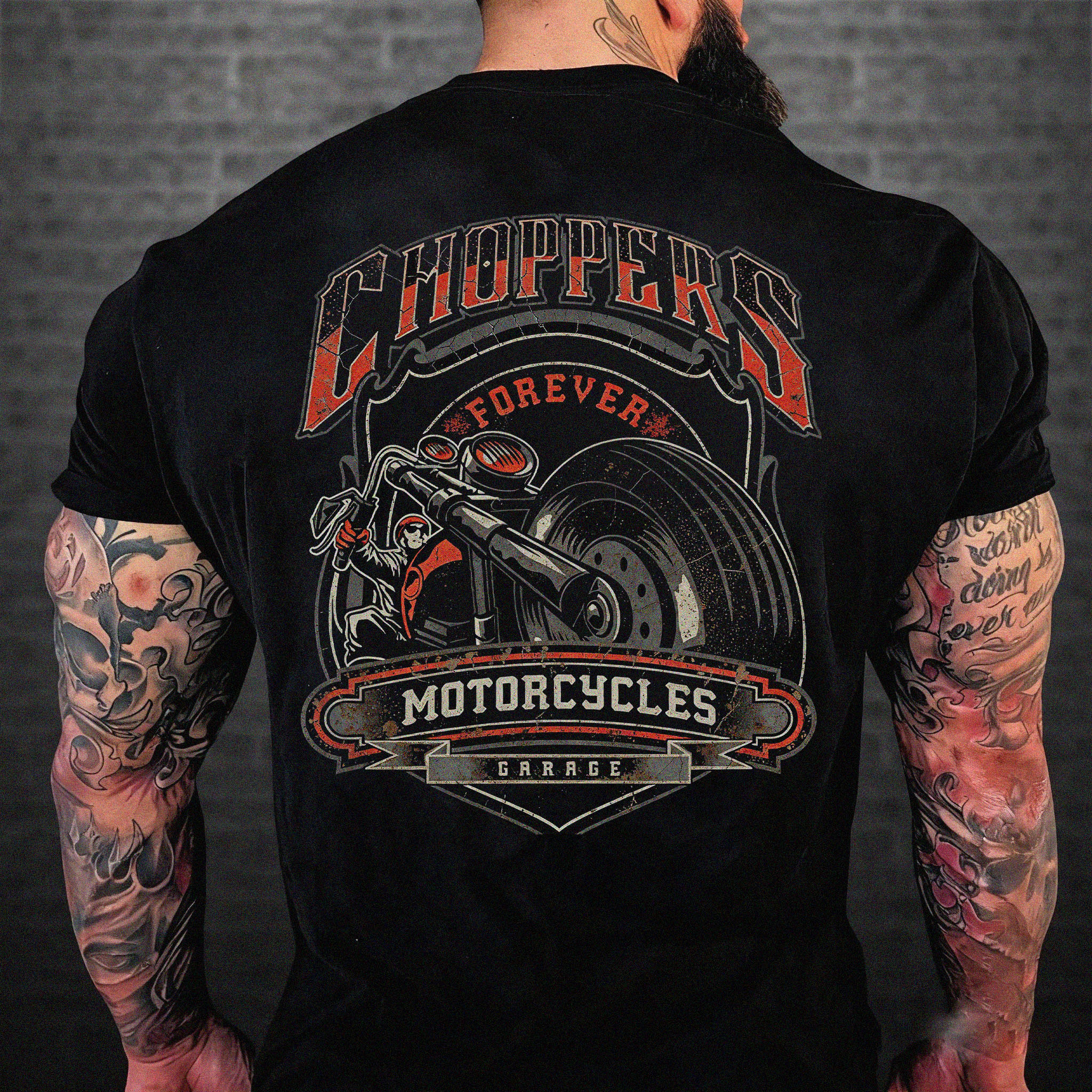 Vintage Skull & Motorcycle Graphic Tee