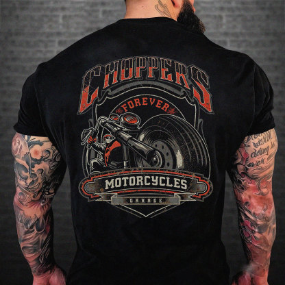 Vintage Skull & Motorcycle Graphic Tee