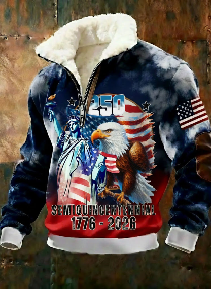 Patriotic USA 250 Bald Eagle Sherpa Jacket