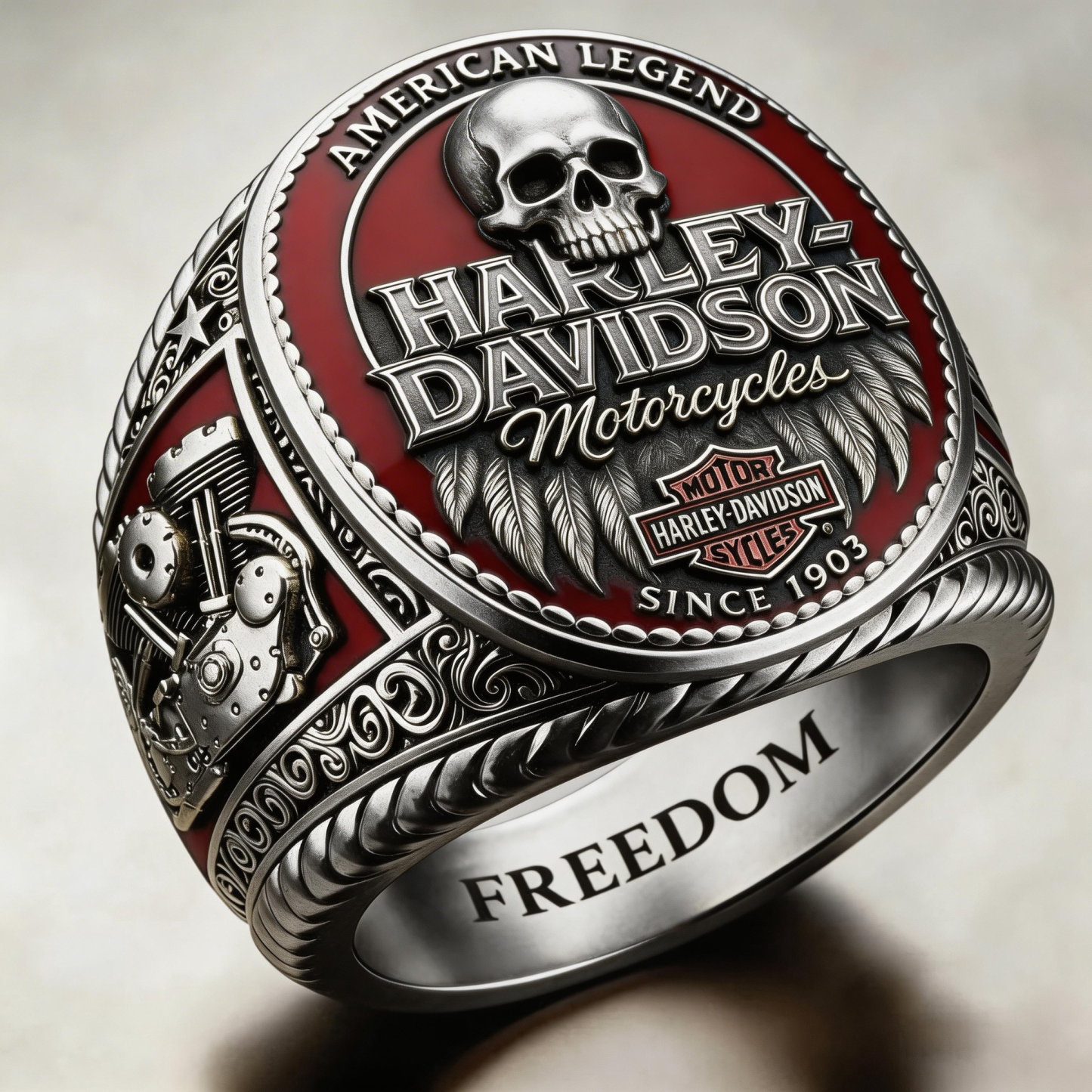 Classic American Motorcycle Style Vintage Biker Ring