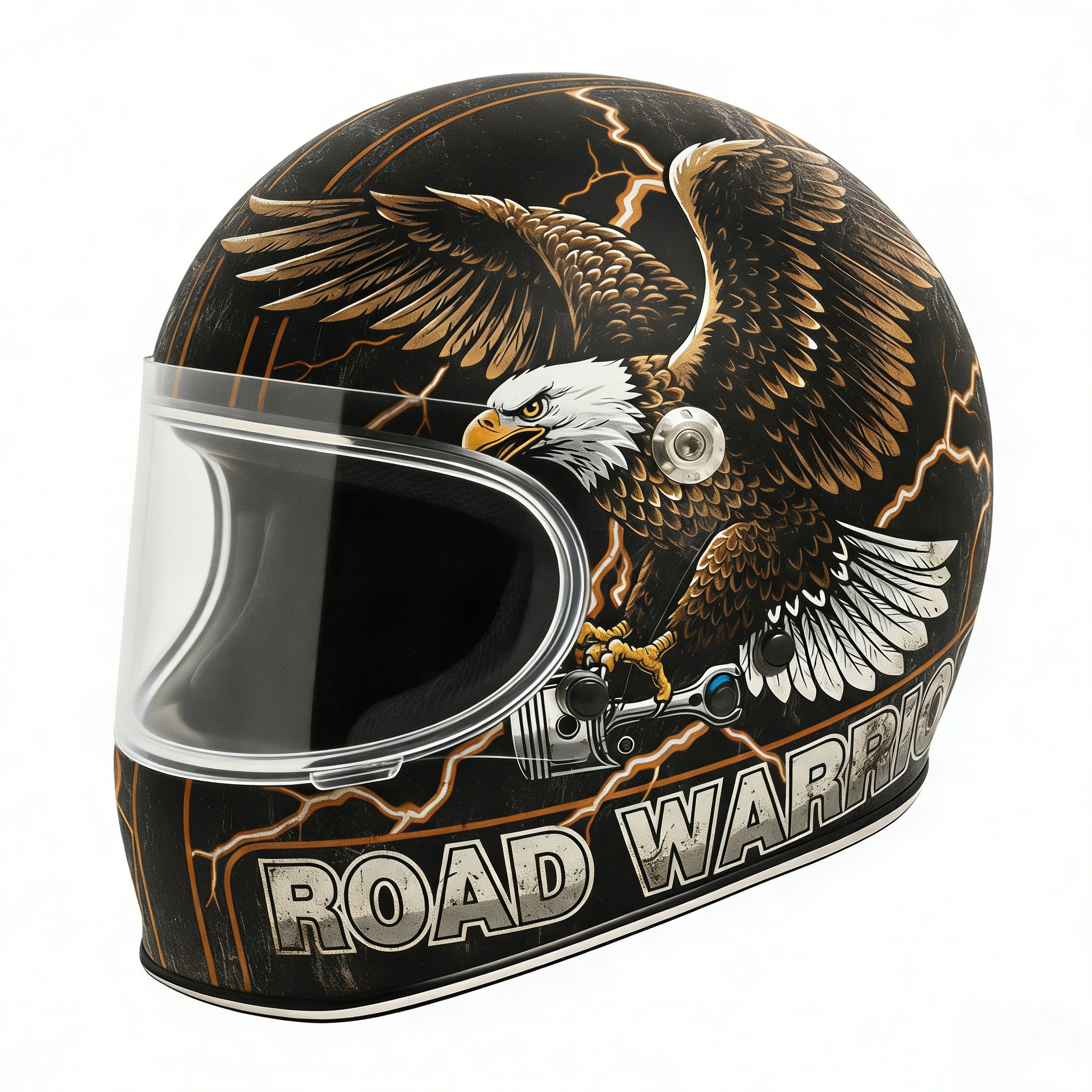 Retro Flashback: Traditional Tattoo Art Biker Helmet