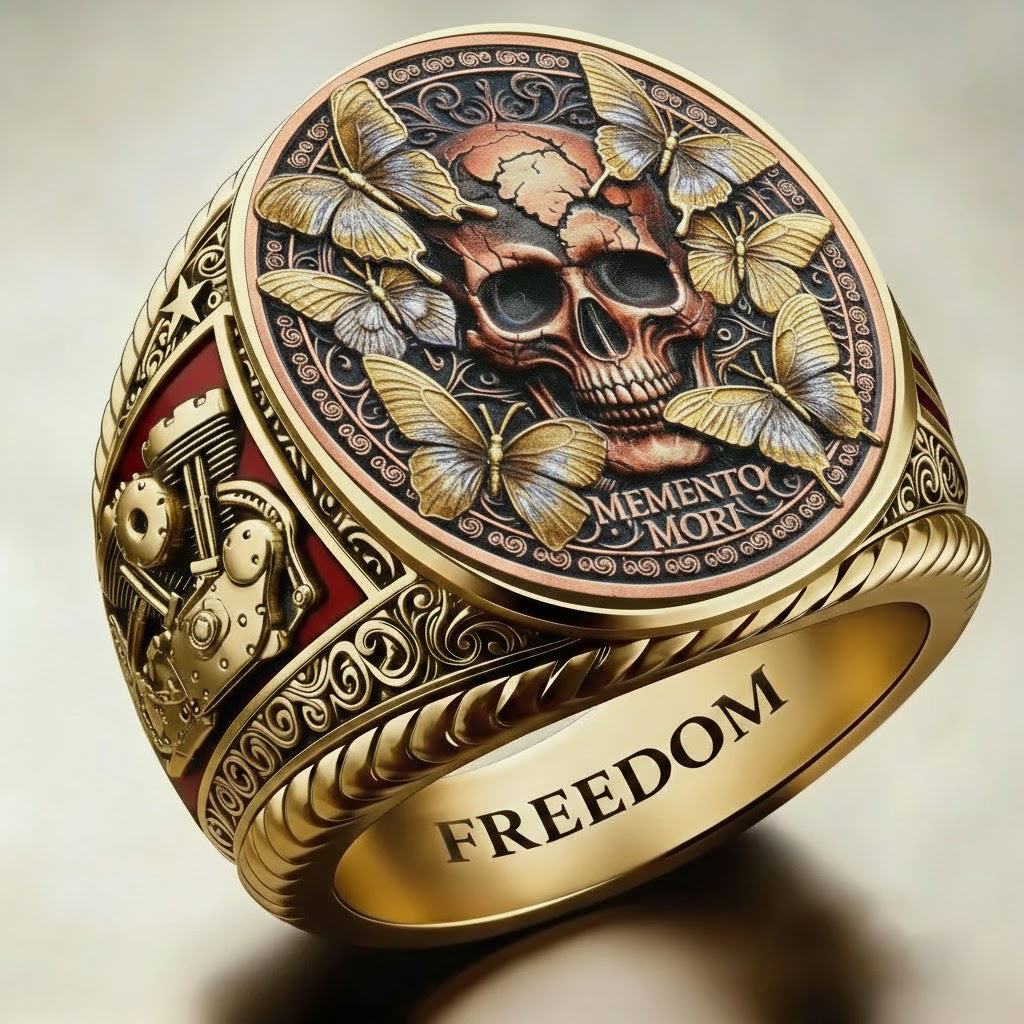Steampunk Mechanical Gear Industrial Motorcycle Style Signet Ring