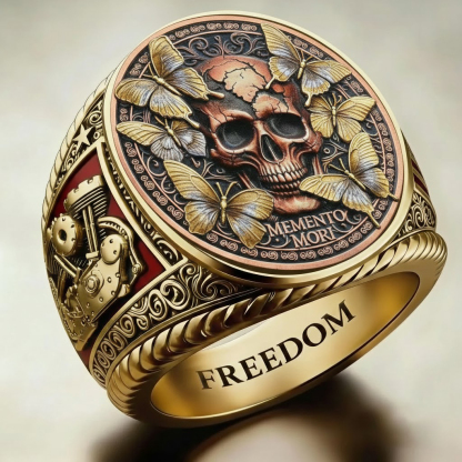 Steampunk Mechanical Gear Industrial Motorcycle Style Signet Ring