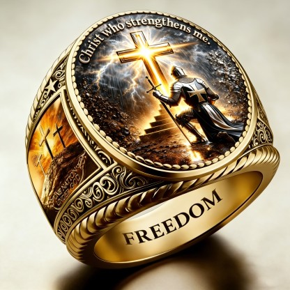 Christian style Cross pattern ring