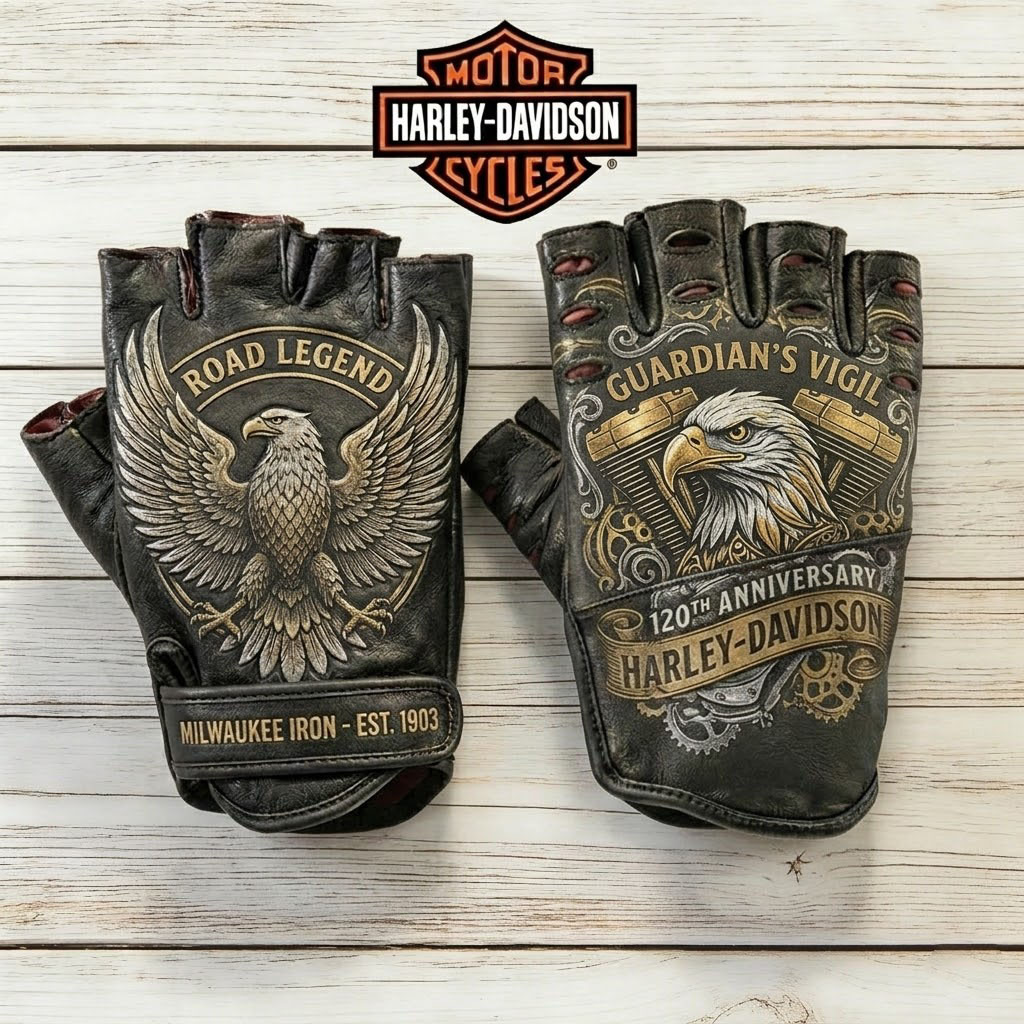 Vintage Biker Half Gloves for Motorcycle Enthusiasts