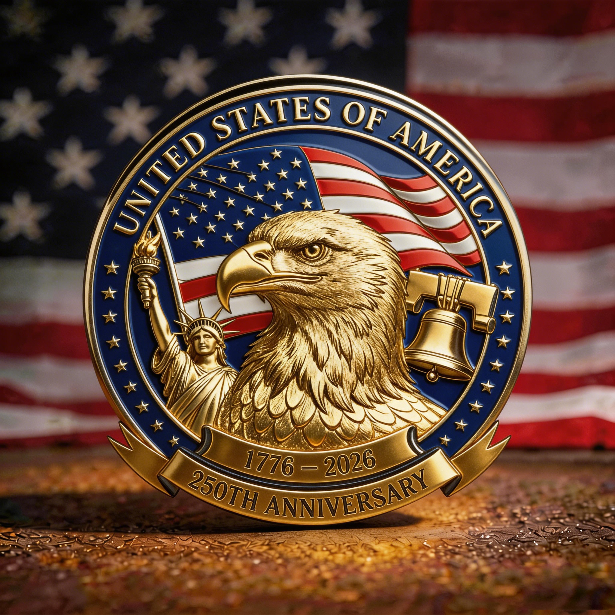 USA 250th Anniversary Commemorative Badge