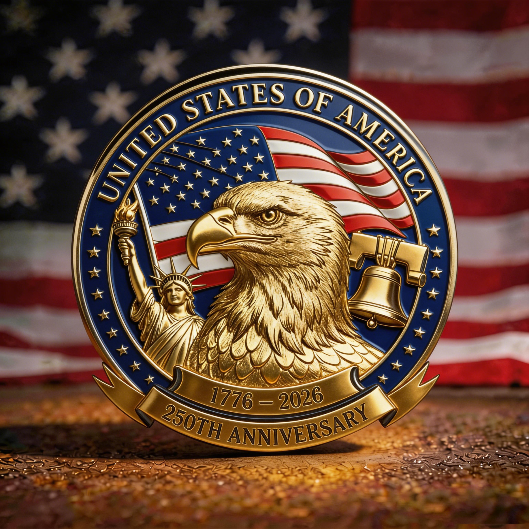 USA 250th Anniversary Commemorative Badge