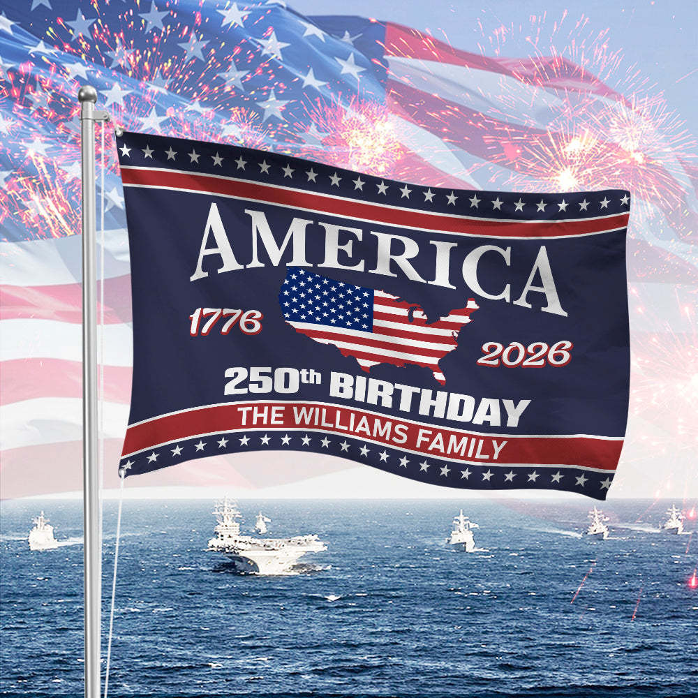 America 250 Birthday 1776-2026 Double-Sided Flag 