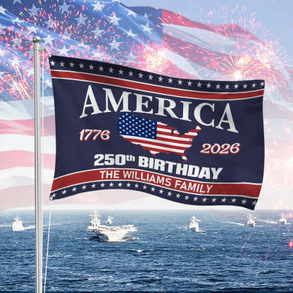 America 250 Birthday 1776-2026 Double-Sided Flag 