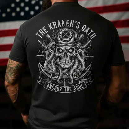 “Octopus Skull・Deep-Sea Battle Spirit” Hardcore Cthulhu-Style Naval T-Shirt