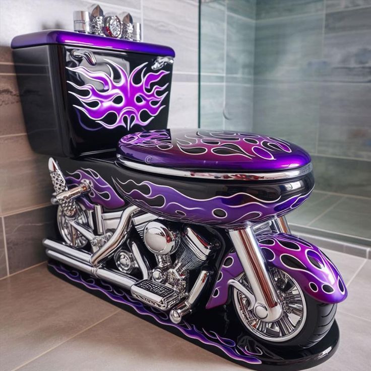 Eyeball & Piston Flame Toilet Lid Decal 