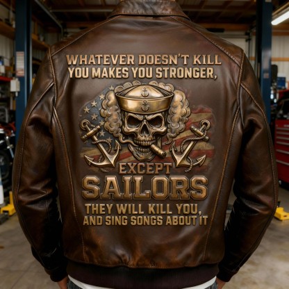 Navy Sailor Quote Jacket – “They Will Kill You and Sing About It”