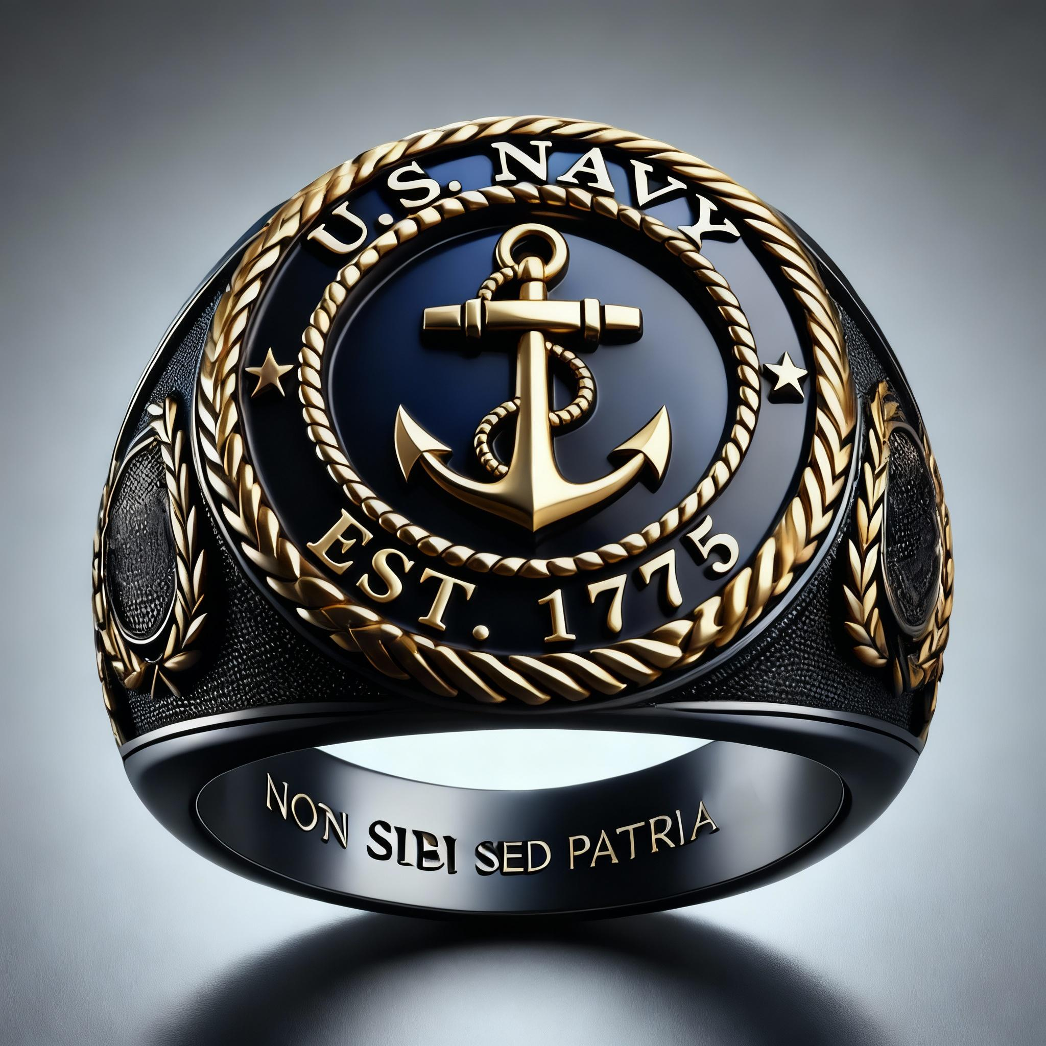 Non Sibi Sed Patria U.S. Navy Ring 