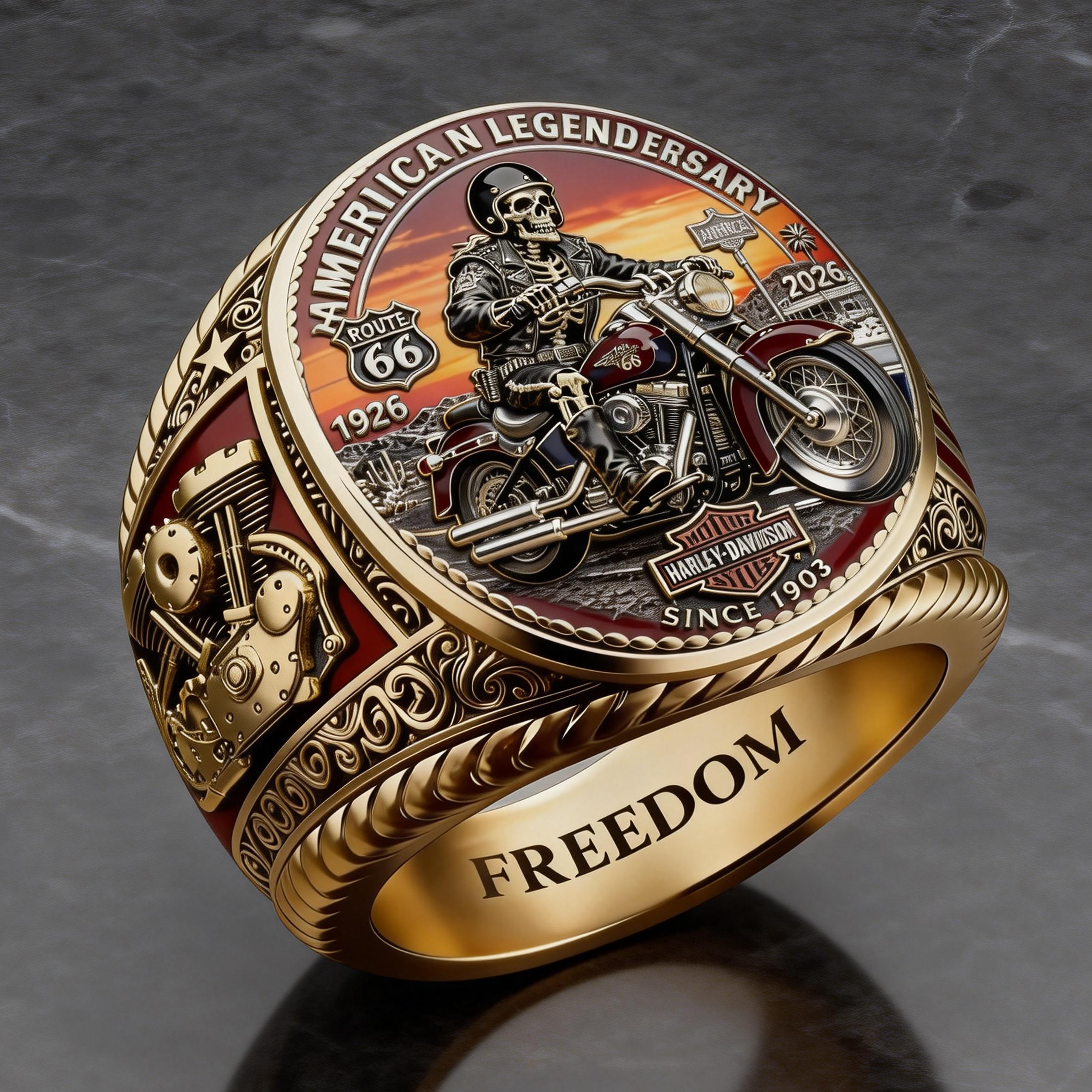 Steampunk Mechanical Gear Industrial Motorcycle Style Signet Ring