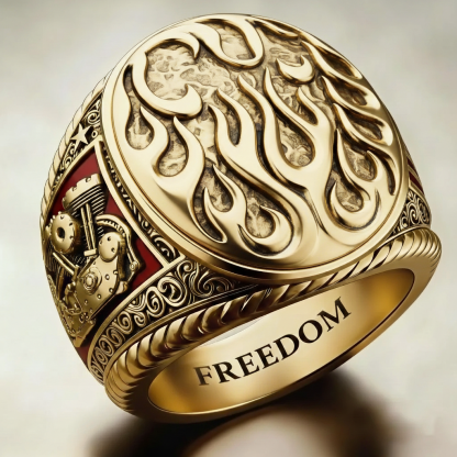 Steampunk Mechanical Gear Industrial Motorcycle Style Signet Ring