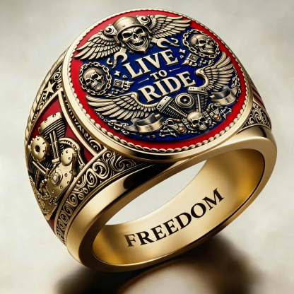 Steampunk Mechanical Gear Industrial Motorcycle Style Signet Ring