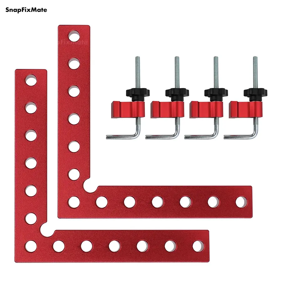 SnapFixMate Professional 90° Corner Clamping Squares (4-Pack) – Industrial Aluminum Alloy Precision Positioning Tools for Cabinets, Frames & Drawers