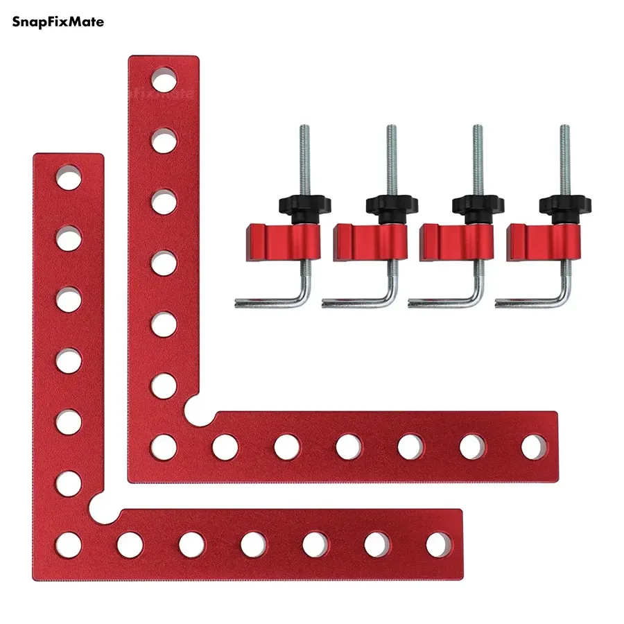 SnapFixMate Professional 90° Corner Clamping Squares (4-Pack) – Industrial Aluminum Alloy Precision Positioning Tools for Cabinets, Frames & Drawers