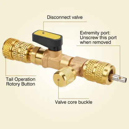 Pro-Series AC Valve Core Remover & Installer Tool – Dual SAE 1/4" & 5/16" Ports | 30-Pc Master Accessory Kit | Compatible with R410A, R32, R22 | No Refrigerant Loss & High-Pressure Rated