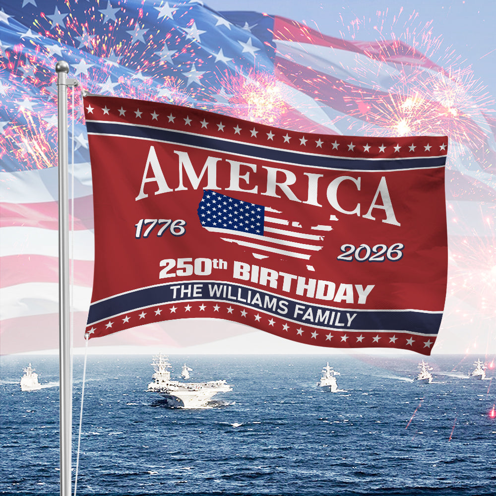 America 250 Birthday 1776-2026 Double-Sided Flag 