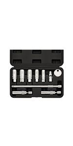 CASOMAN 10PCS 3/8"Drive Magnetic Spark Plug Socket Set, 6PT&12PT, Include Extension Bar, Universal Joint & Spark Plug Gapper, CR-V Steel CASOMAN 10PCS 3/8"Drive Magnetic Spark Plug Socket Set, 6PT&12PT, Include Extension Bar, Universal Joint & Spark Plug Gapper, CR-V Steel