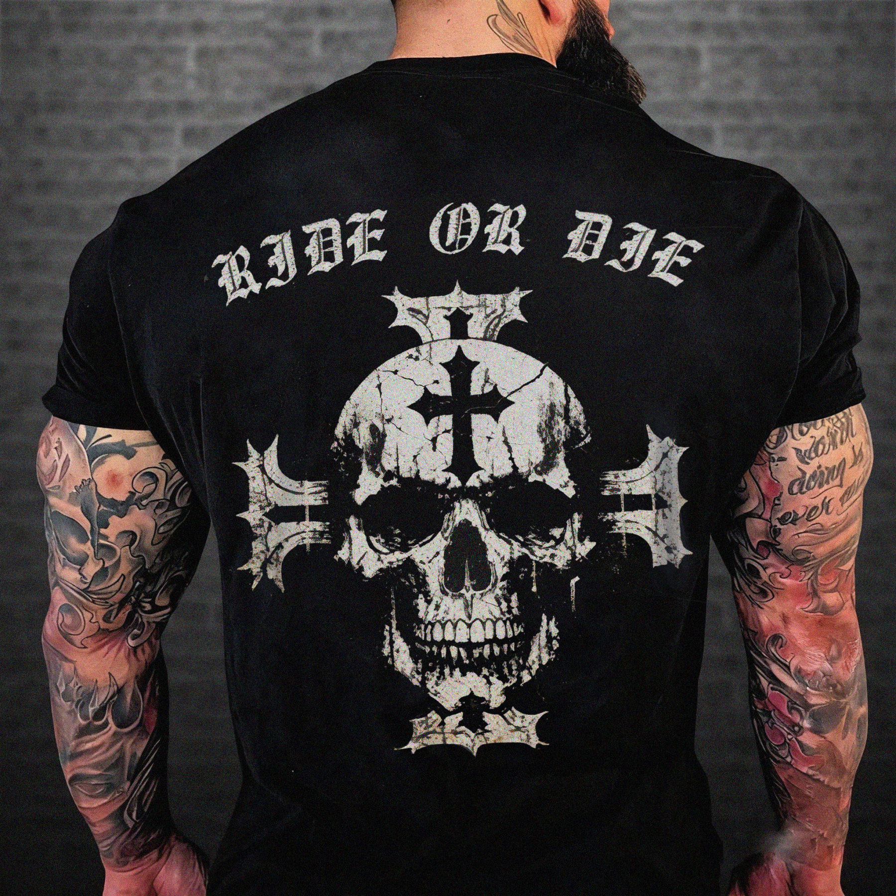 Vintage Skull & Motorcycle Graphic Tee