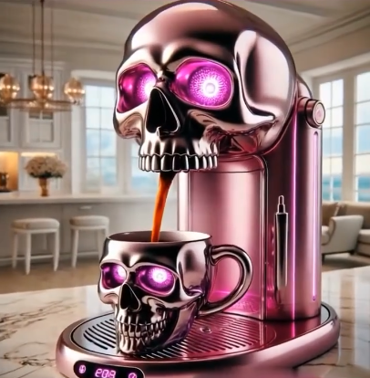 Skull Style Coffee Machine | Brew with Dark Attitude