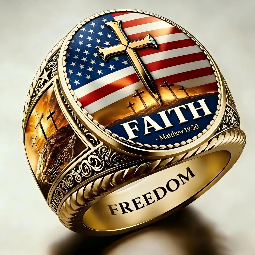 Christian style Cross pattern ring