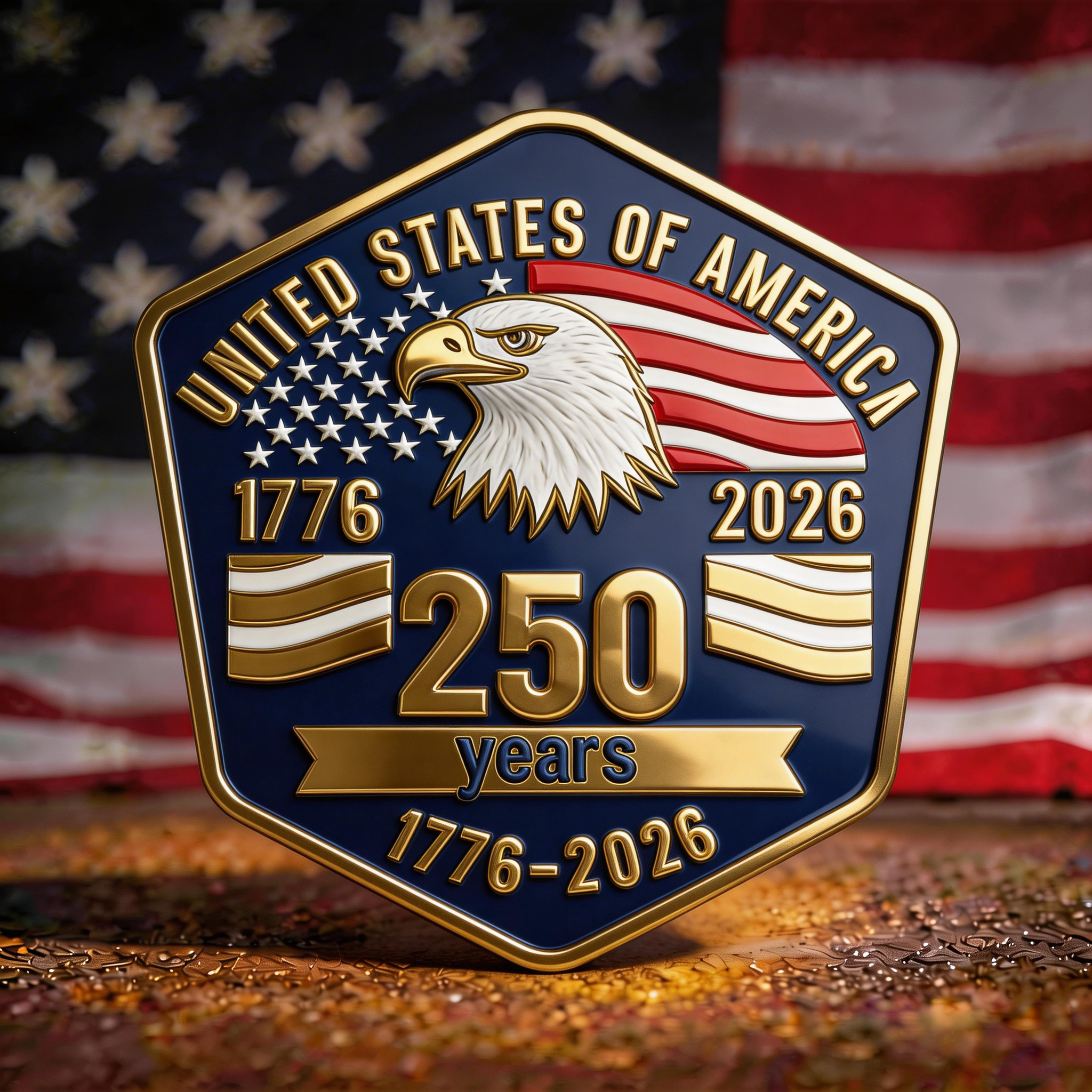 USA 250th Anniversary Commemorative Badge