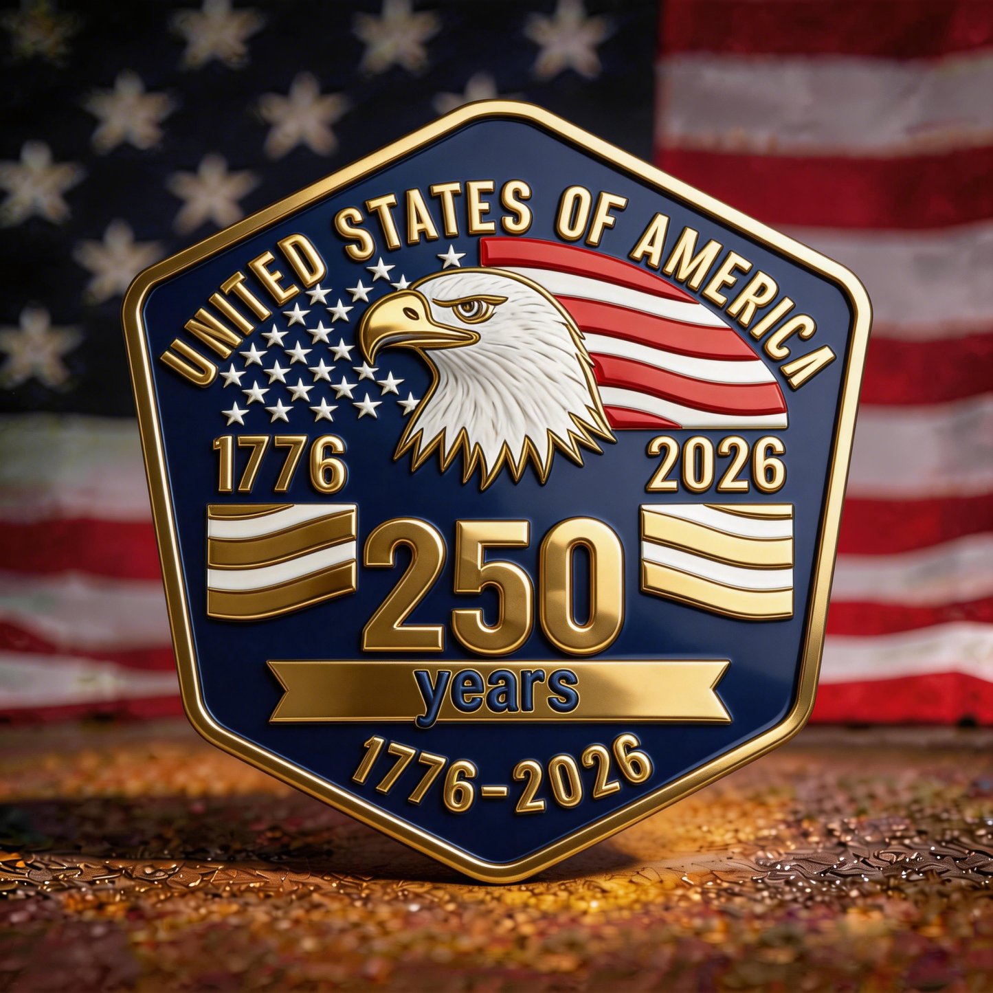 USA 250th Anniversary Commemorative Badge