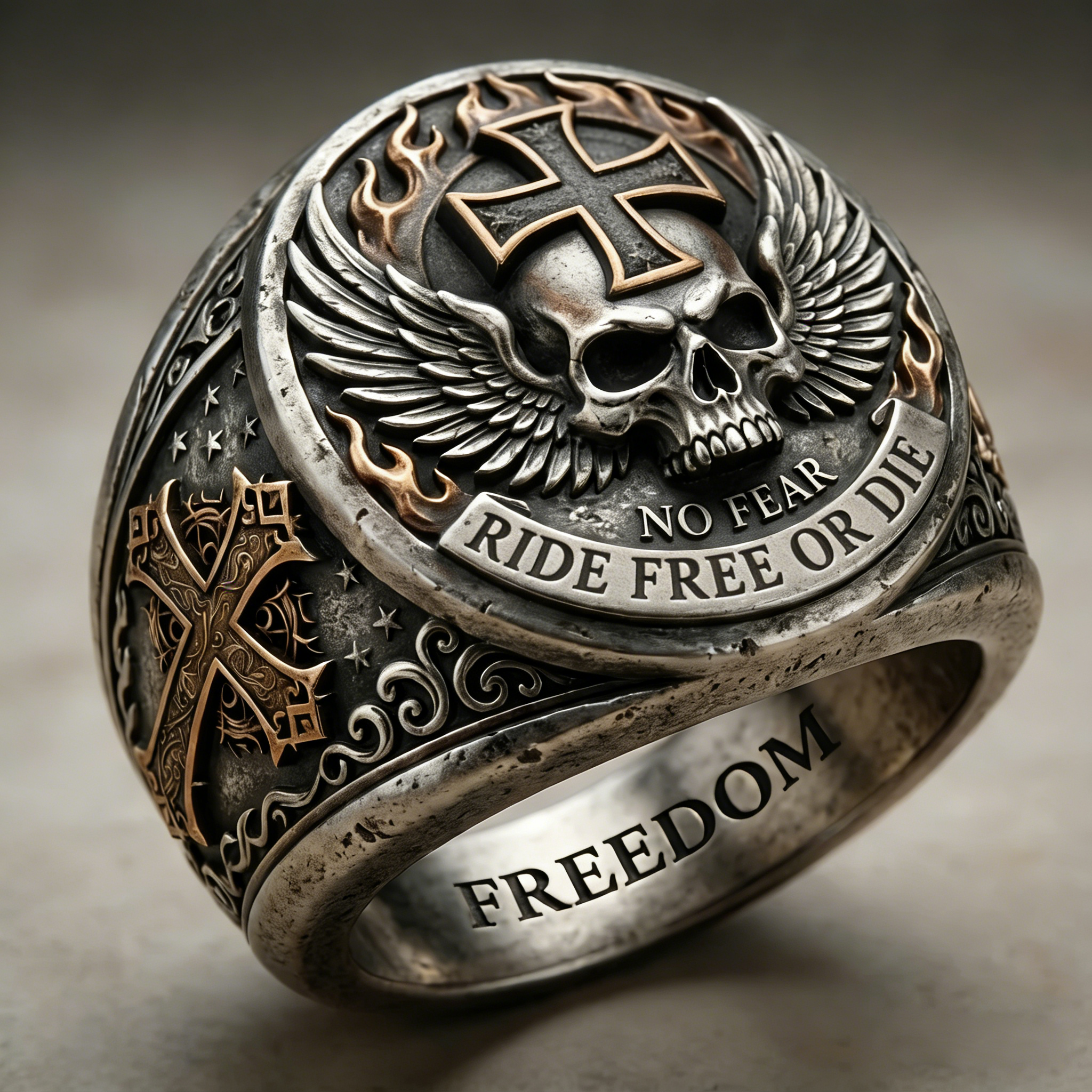 Classic American Motorcycle Style Vintage Biker Ring