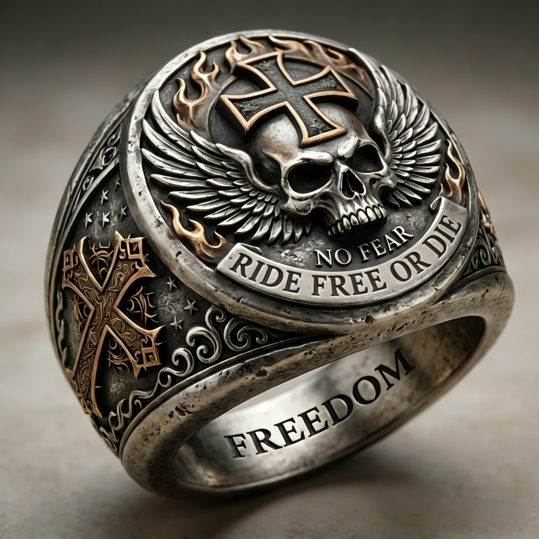 Classic American Motorcycle Style Vintage Biker Ring