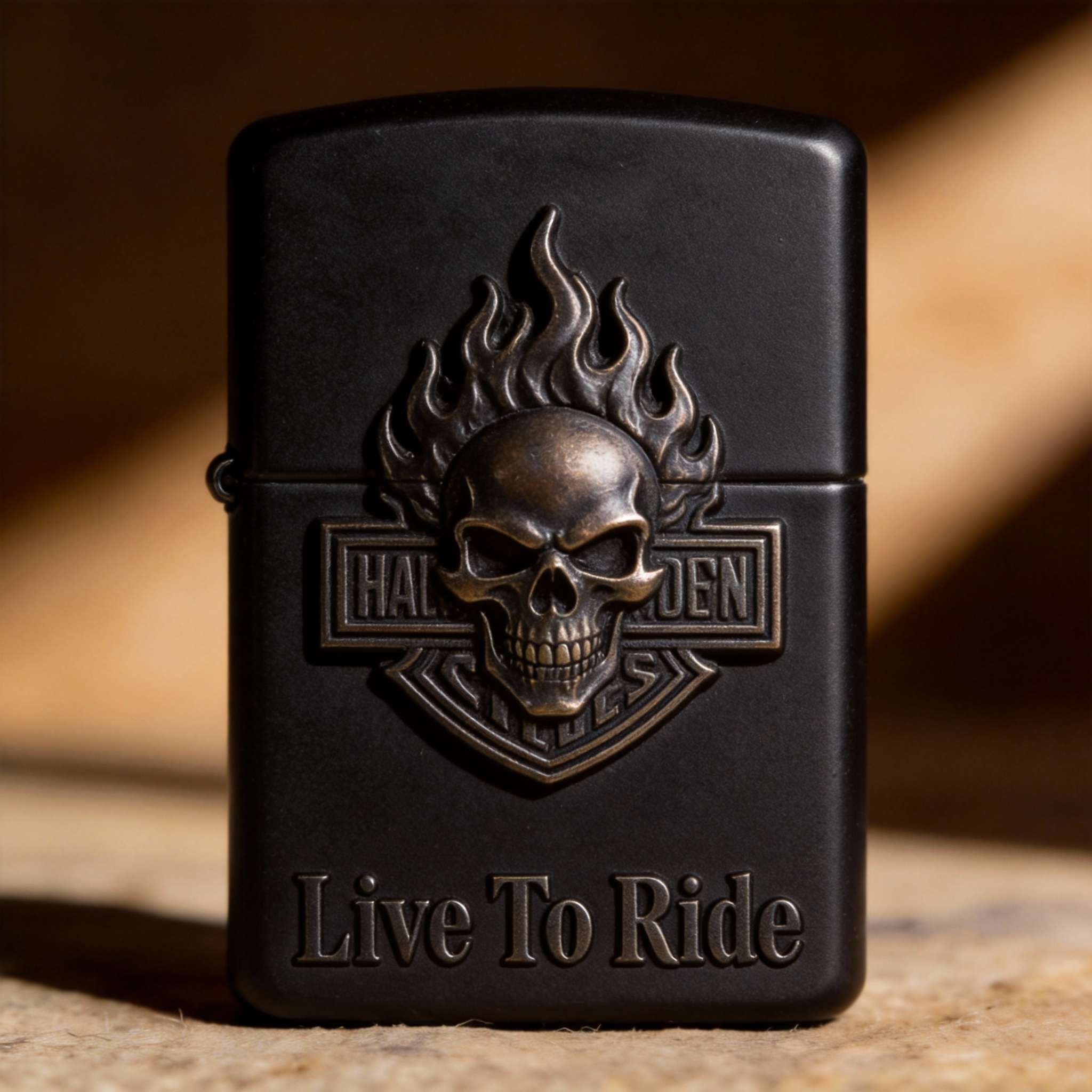 Midnight Blaze - Embossed Skull Shield Lighter