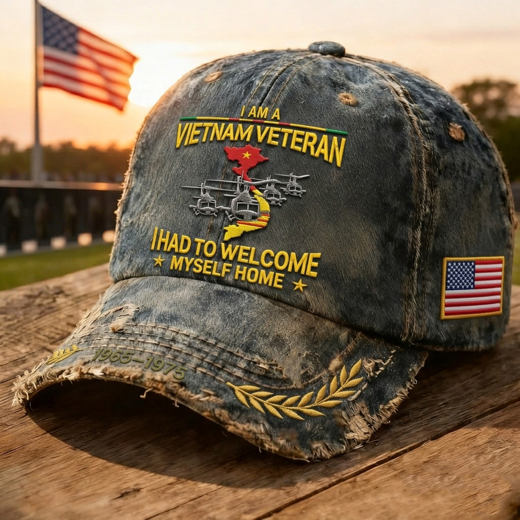 Vintage Veteran Respect Memorial Vietnam War Service Men’s Sports Cap
