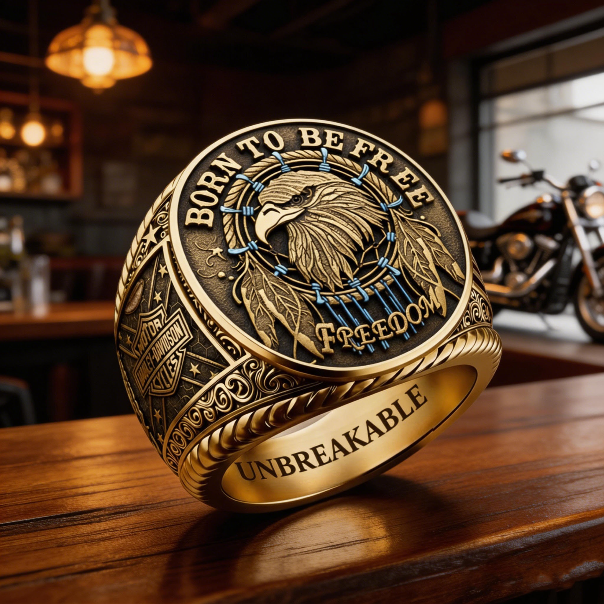 Classic American Motorcycle Style Vintage Biker Ring