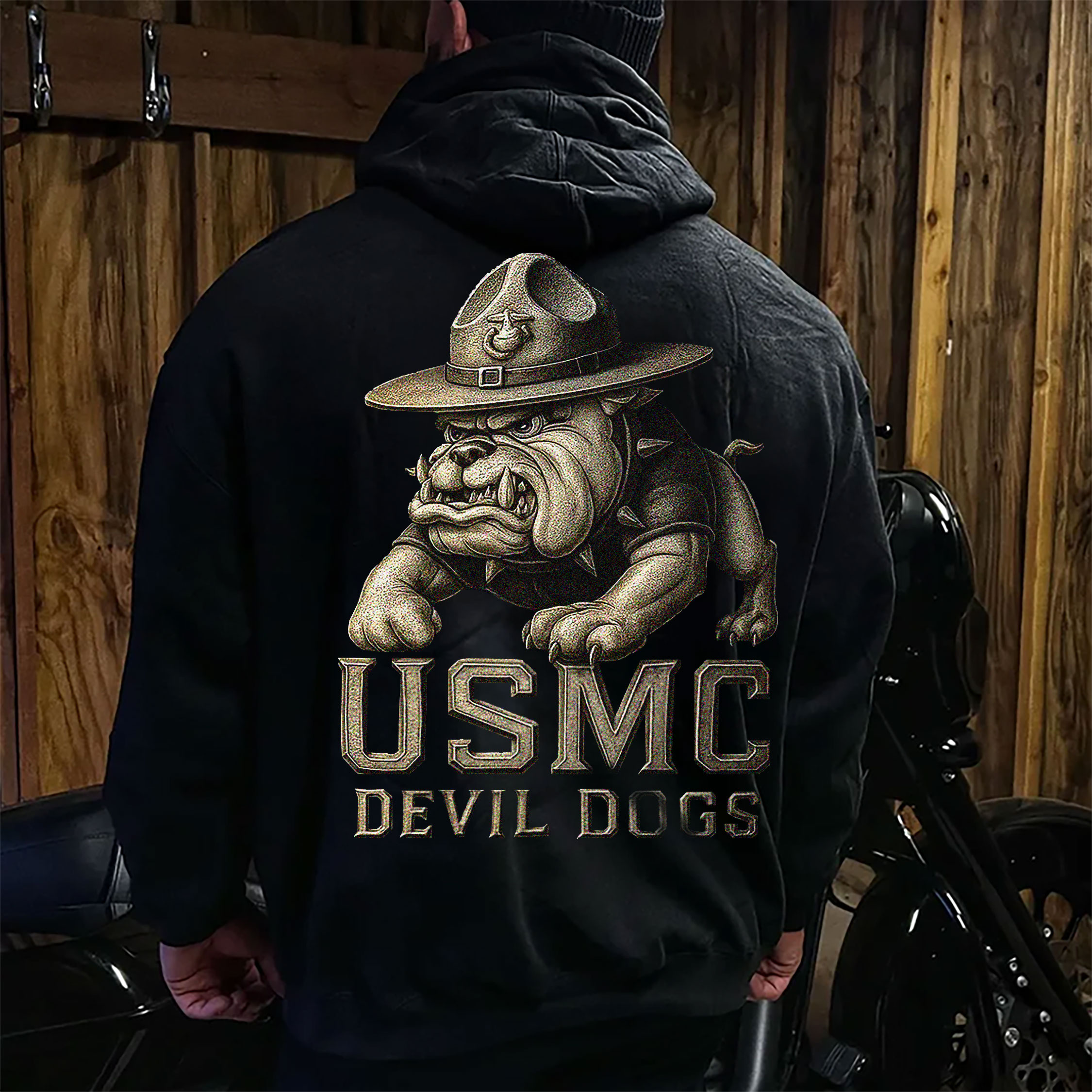 Epic! USMC Devil Dogs Bulldog Hardcore Hoodie, Fully Showcasing Marine Corps Dominance
