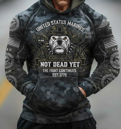 Tactical U.S. Marines Hoodie - "The Fight Continues" 